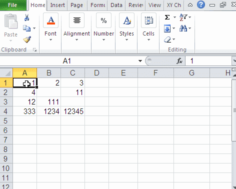 Use Fill Justify Function Transfer Rows to a Column