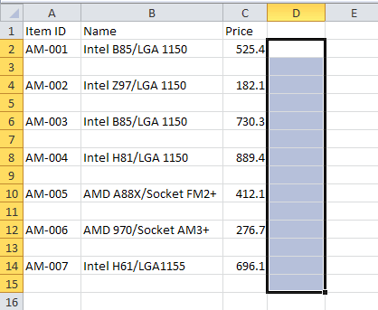 Quickly Insert Blank Rows Between Existing Rows 7