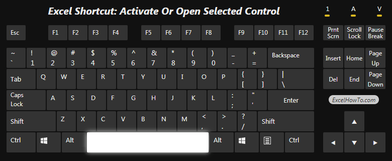 Excel Shortcut: Activate or open selected control