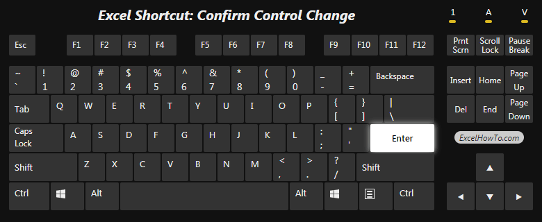 Excel Shortcut: Confirm control change