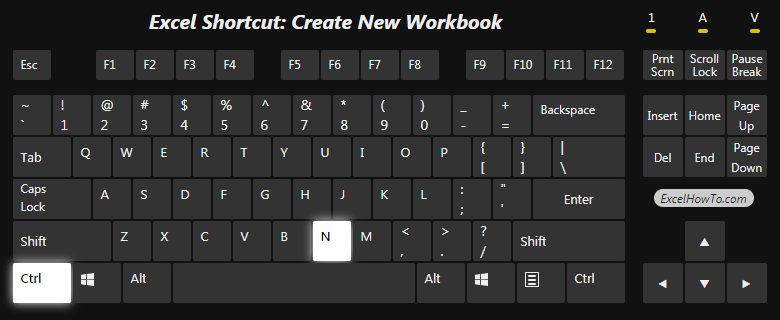 Excel Shortcut: Create new workbook
