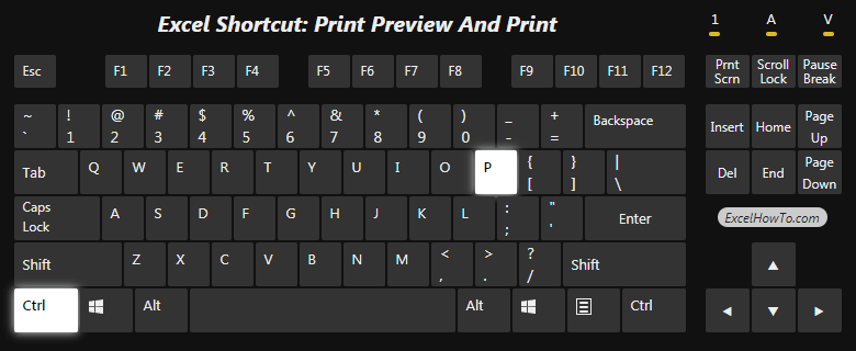 Excel Shortcut: Print preview and print