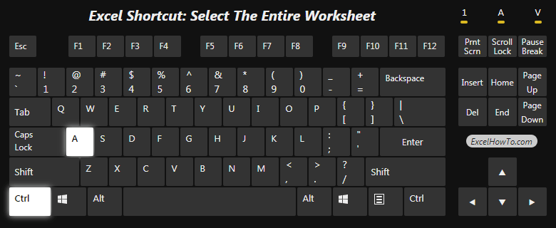 Excel Shortcut: Select the entire worksheet