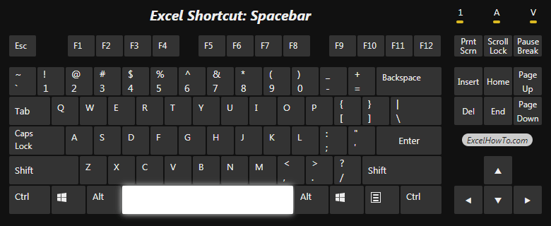 Excel Shortcut: Spacebar