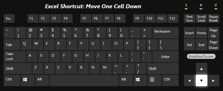 Excel Shortcut: Move one cell down