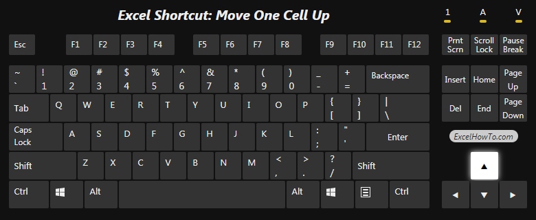 Excel Shortcut: Move one cell up